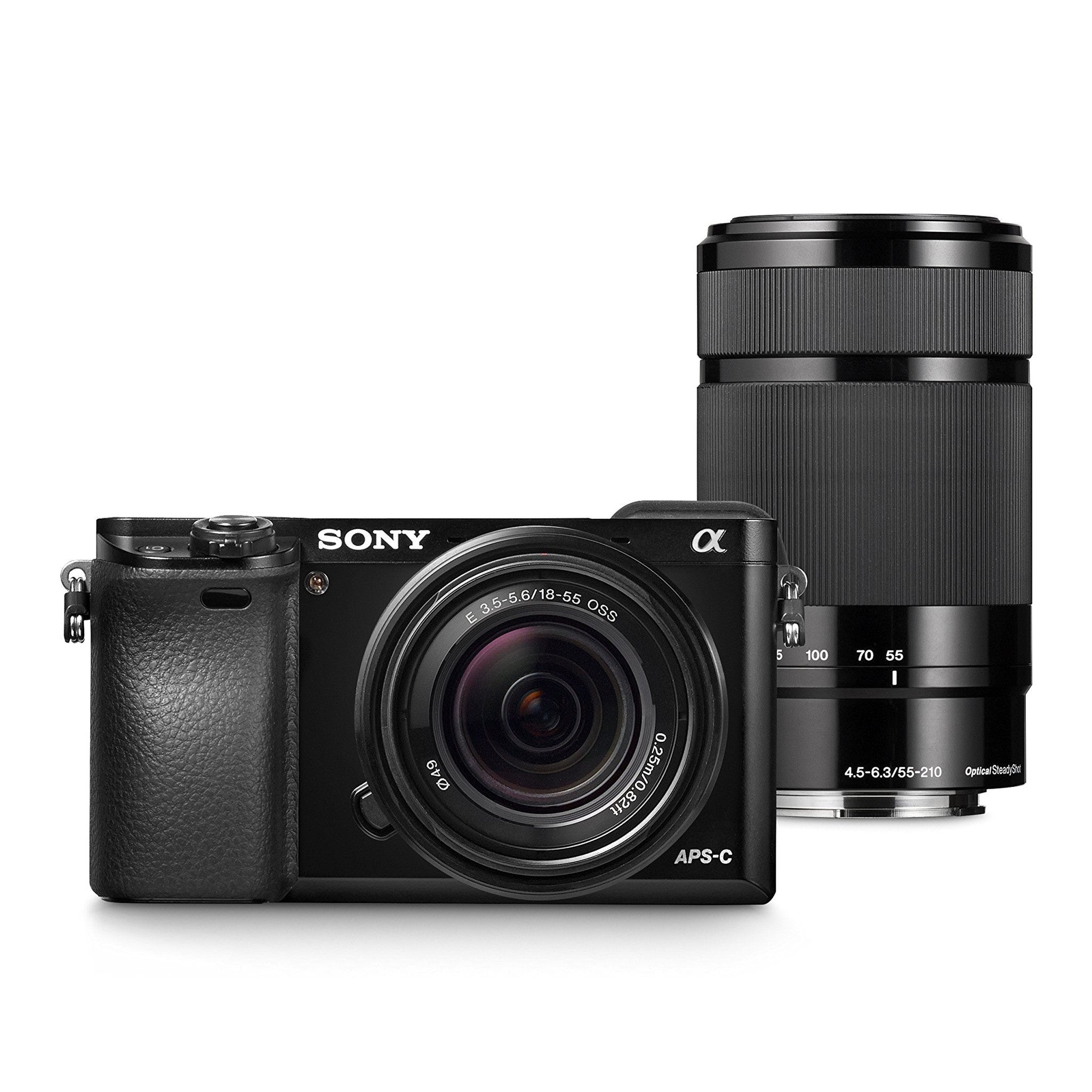 Sony Alpha a6000 Digital Camera Wi-Fi w/ 18-55mm 55-210mm Zoom Lens Bundle - Reconditioned