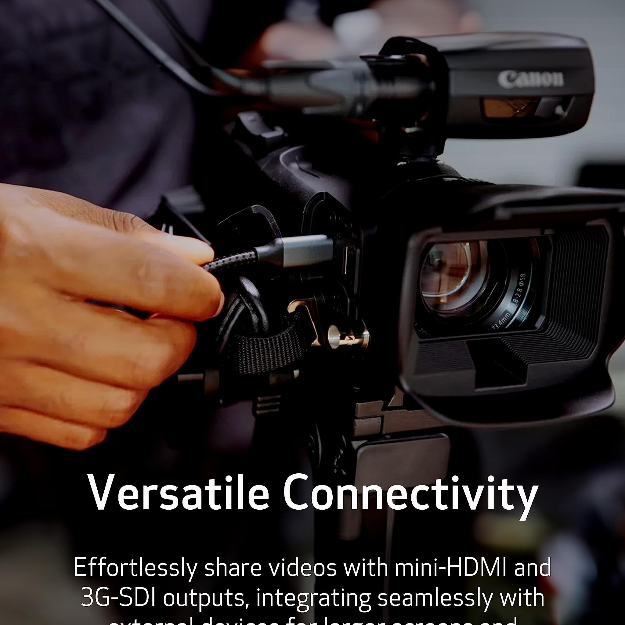 Canon XA65 Pro Camcorder 1/2.3" 4K UHD CMOS Sensor, 20x Optical Zoom, 800x Digital Zoom, Image Stabilization, 3G-SDI, HDMI, USB Live Streaming, Time Stamp On-Screen Display Recording, XLR Audio Inputs