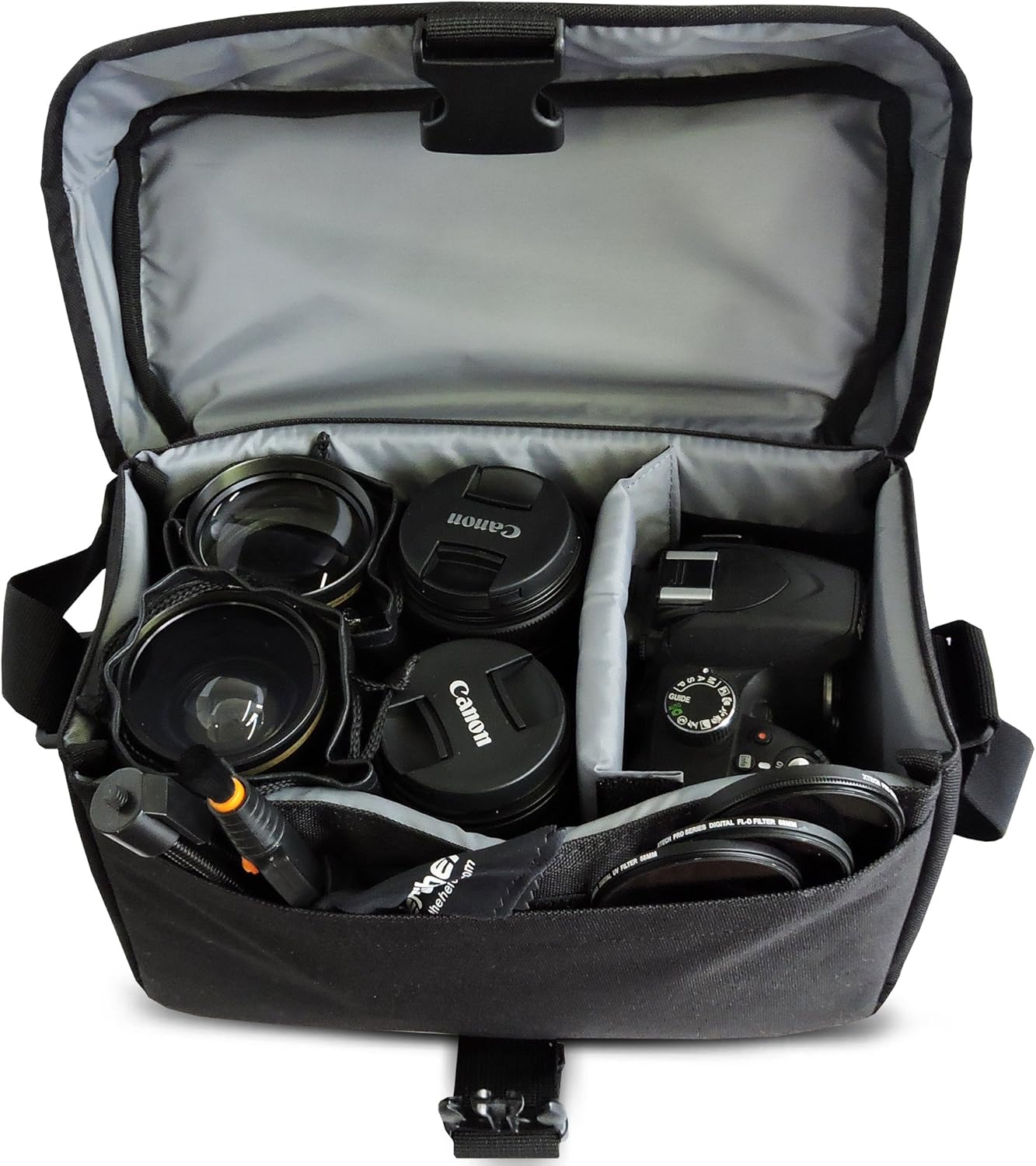 Canon 100ES Padded Digital SLR Camera Case EOS Shoulder Gadget Bag + 72” Tripod