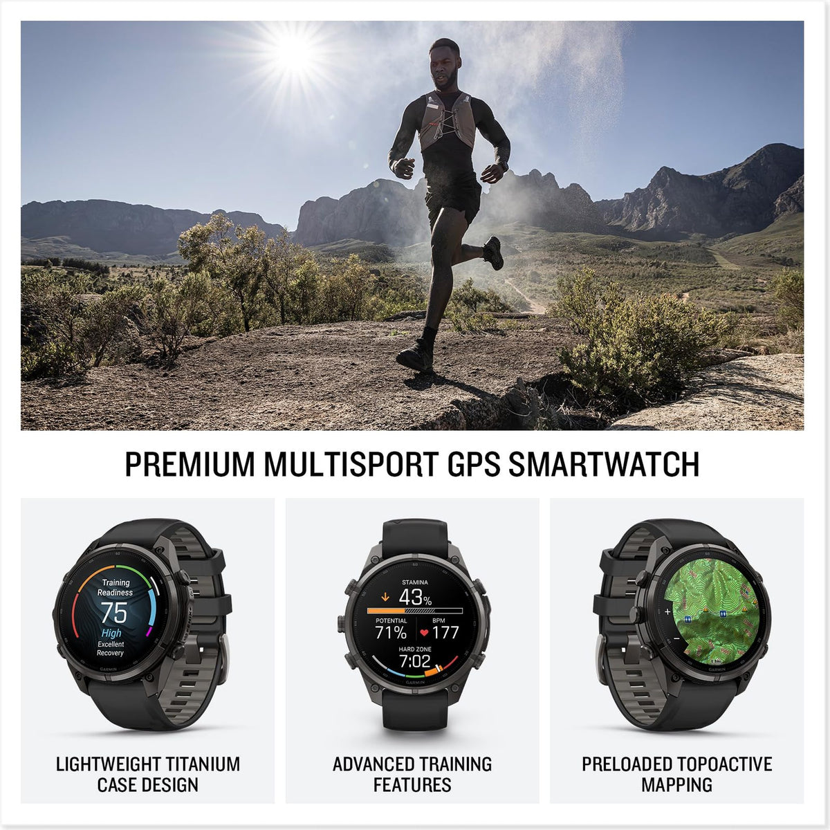 Garmin fēnix® 9 Pro, DLC Titanium, 47mm, Black/Pebble Gray