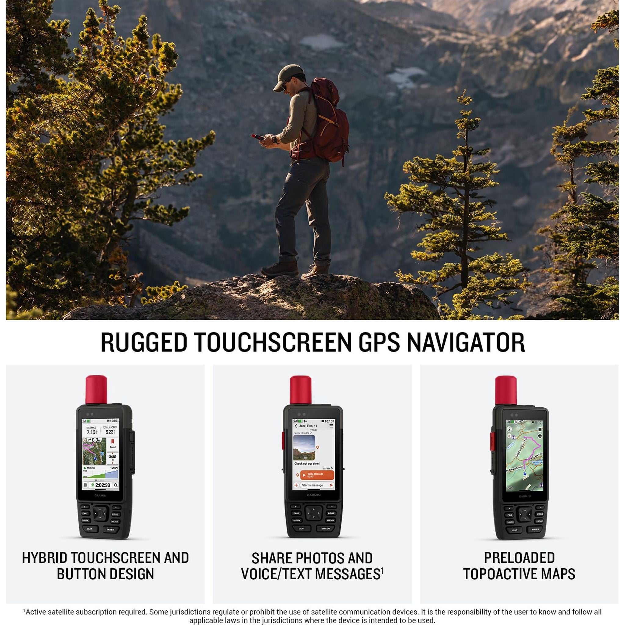 Garmin® GPSMAP® H1i Plus, Premium GPS Handheld Navigator with inReach® Plus Technology to Share Texts, Photos, Voice Memos and SOS Off-Grid, Touchscreen and Buttons, Long Battery Life, Preloaded Maps