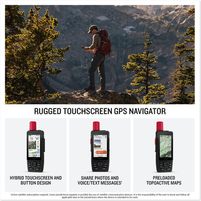 Garmin® GPSMAP® H1i Plus, Premium GPS Handheld Navigator with inReach® Plus Technology to Share Texts, Photos, Voice Memos and SOS Off-Grid, Touchscreen and Buttons, Long Battery Life, Preloaded Maps