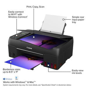 Canon PIXMA G620 Wireless MegaTank Photo All-in-One Printer Print, Copy, Scan , Black,Works with Alexa