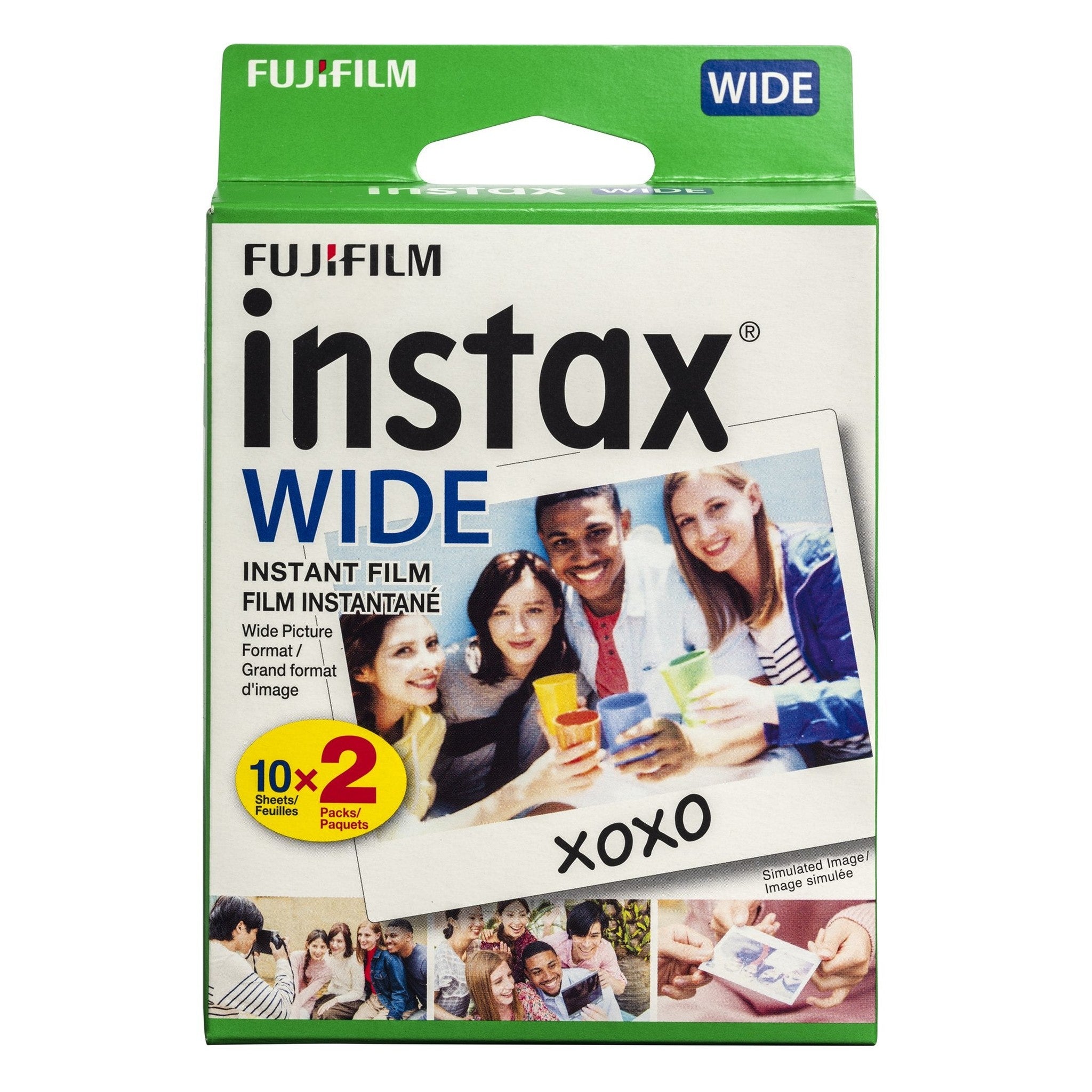 Fujifilm instax Wide Instant Film, 20 Exposures, White, New Packaging Fujifilm