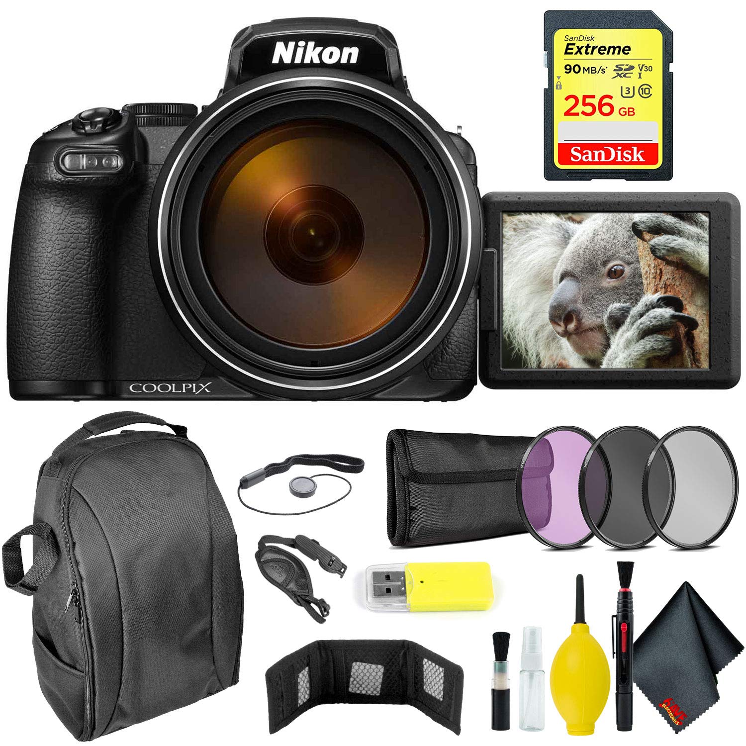 Nikon COOLPIX P1000 Digital Camera + 256GB Sandisk Extreme Memory Card Extreme Bundle International Model