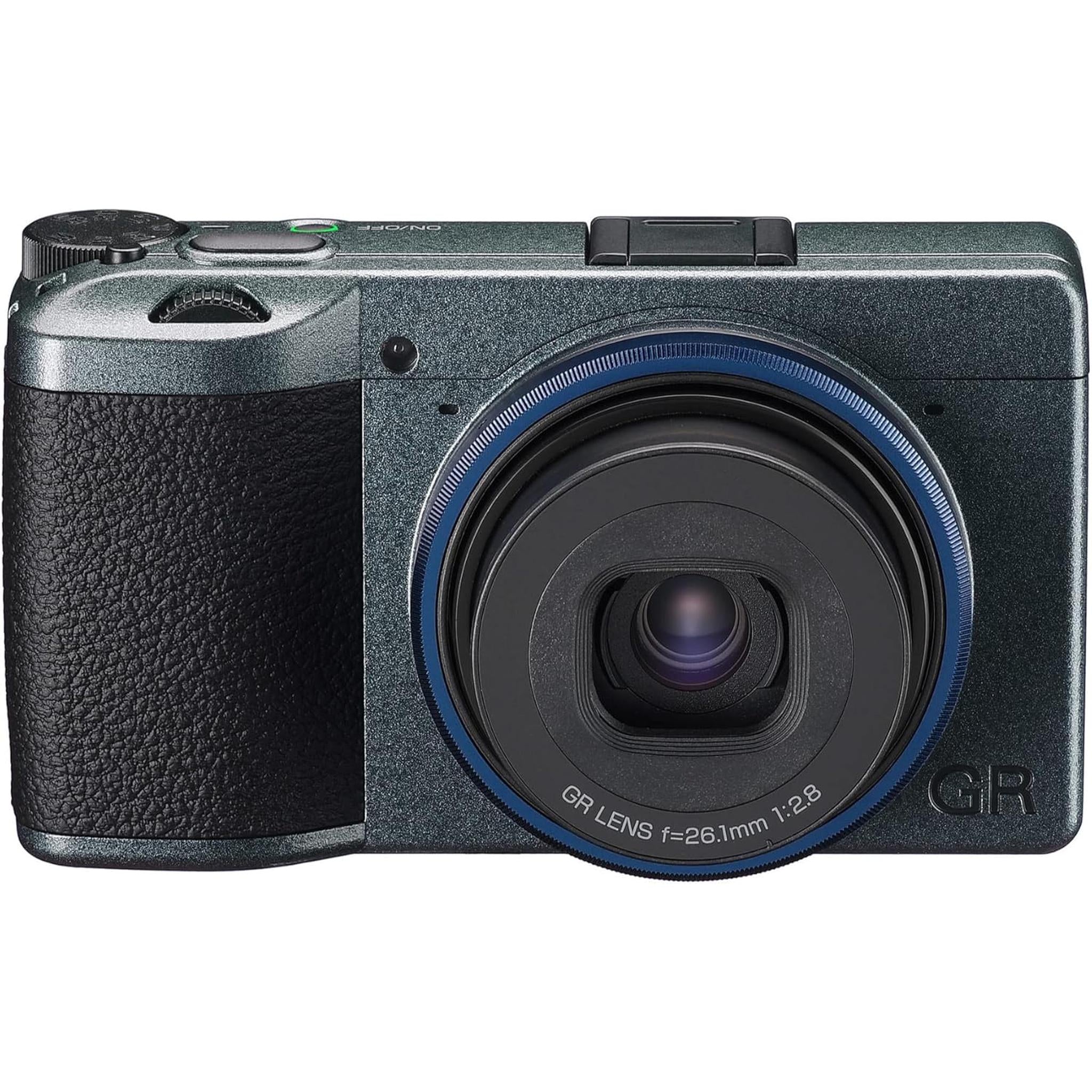 Ricoh GR IIIx Urban Edition, Metallic Gray Body with Navy Blue Ring, Digital Compact Camera with 24MP APS-C Size CMOS Sensor, 40mmF2.8 GR Lens in The 35mm Format Ricoh