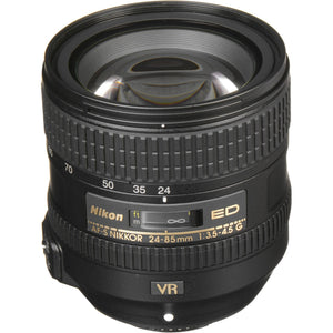 Nikon AF-S NIKKOR 24-85mm f/3.5-4.5G ED VR Lens + 4.5 inch Vivitar Premium Lens Case + Cleaning Kit