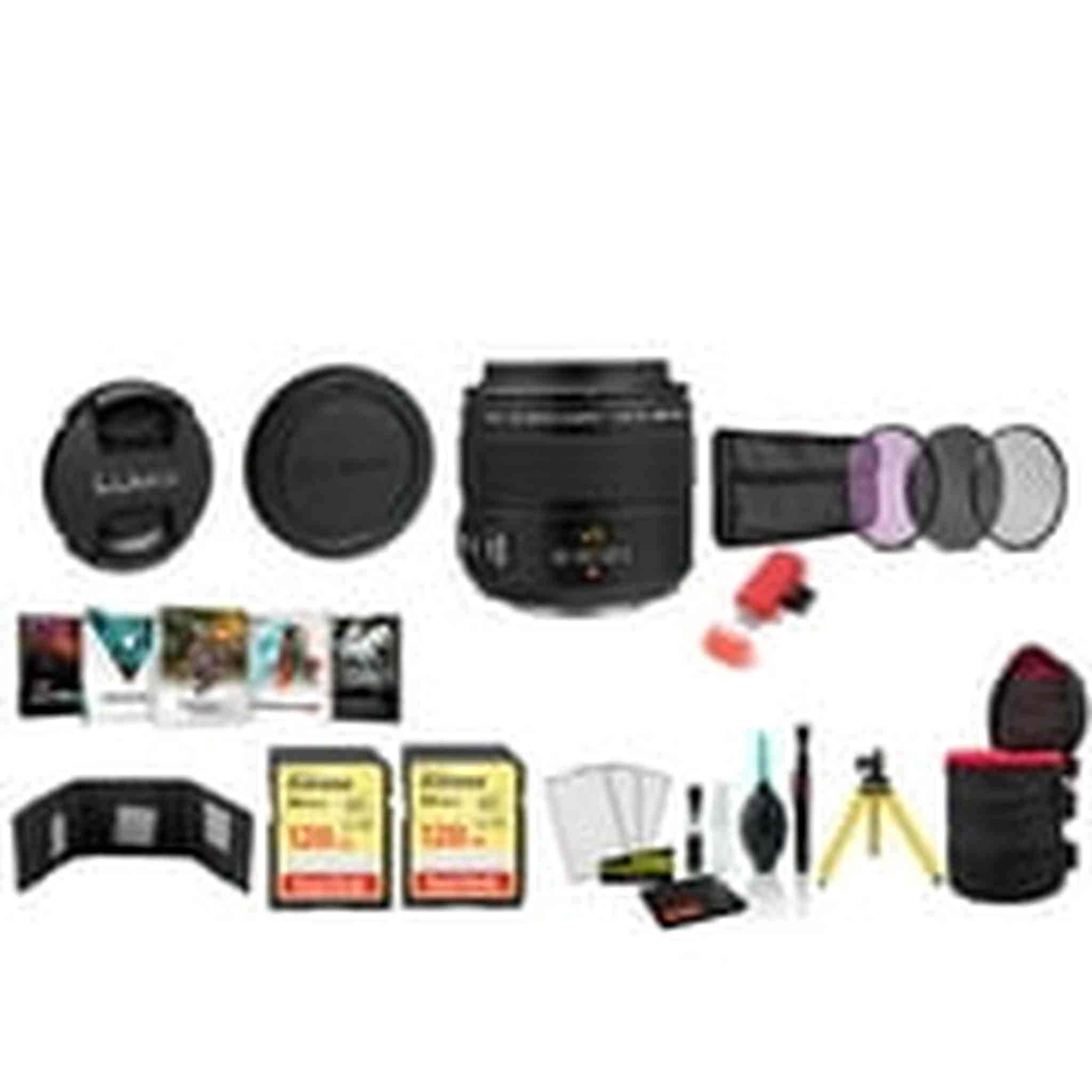 Panasonic Leica DG Macro-Elmarit 45mm f/2.8 ASPH. MEGA O.I.S. Lens with 2x 128GB Memory Cards