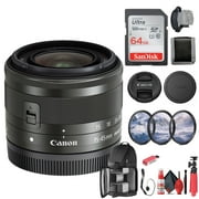 Canon EF-M 15-45mm f/3.5-6.3 IS STM Zoom Lens Graphite 0572C002 - Bundle