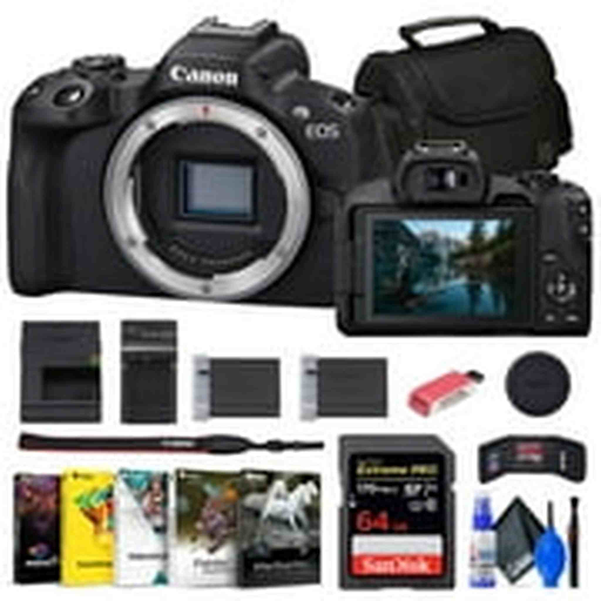 Canon EOS R50 Mirrorless Camera + 64GB Card + Bag + Charger + Battery + More Canon