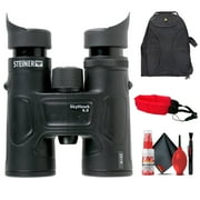 Steiner SkyHawk 4.0 8x32 Binoculars 23360900 Bundle with Padded Backpack, Floating Wrist Strap, and 6Ave Cleaning Kit