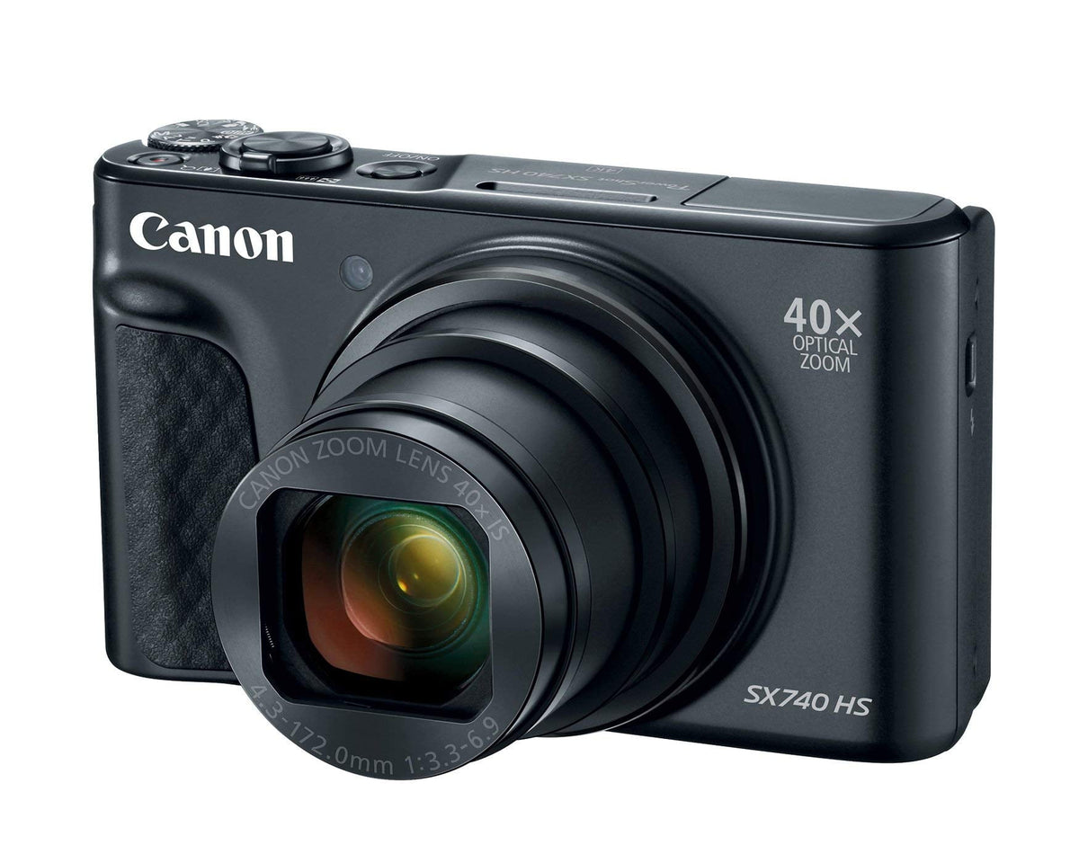Canon PowerShot SX740 Digital Camera w/40x Optical Zoom & 3 Inch Tilt LCD - 4K VIdeo, Wi-Fi, NFC, Bluetooth Enabled Black - Reconditioned