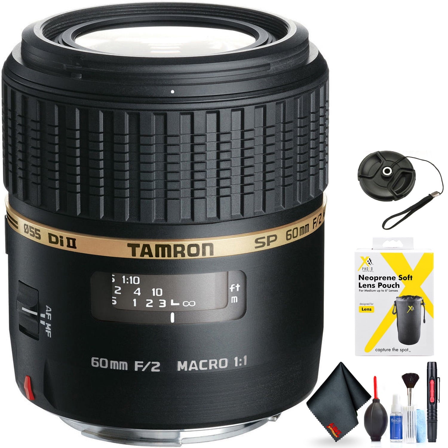 Tamron SP 60mm f/2 Di II 1:1 Macro Lens for Sony A for Sony A Mount + Accessories International Model with 2 Year Warra