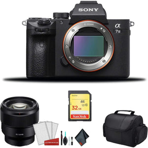 Sony Alpha a7 III Full Frame Mirrorless Digital Camera Body Only ILCE7M3/B - Bundle Kit with Sony FE 85mm f/1.8 Lens +