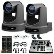 2 x PTZOptics Move SE PTZ Camera with 30x Optical Zoom PT30X-SE-GY-G3 + PT-JOY-G4 Controller + 2 x Wall Mount