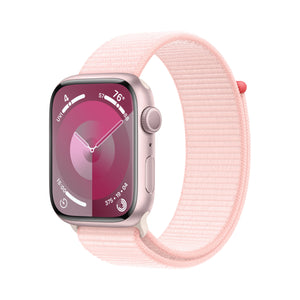 Apple Watch Series 9 GPS 45mm Smartwatch with Pink Aluminum Case with Pink Sport Loop. Carbon Neutral