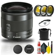 Canon EF-M 11-22mm f/4-5.6 IS STM Lens (7568B002) + Filter + Lens Pouch Base Bundle