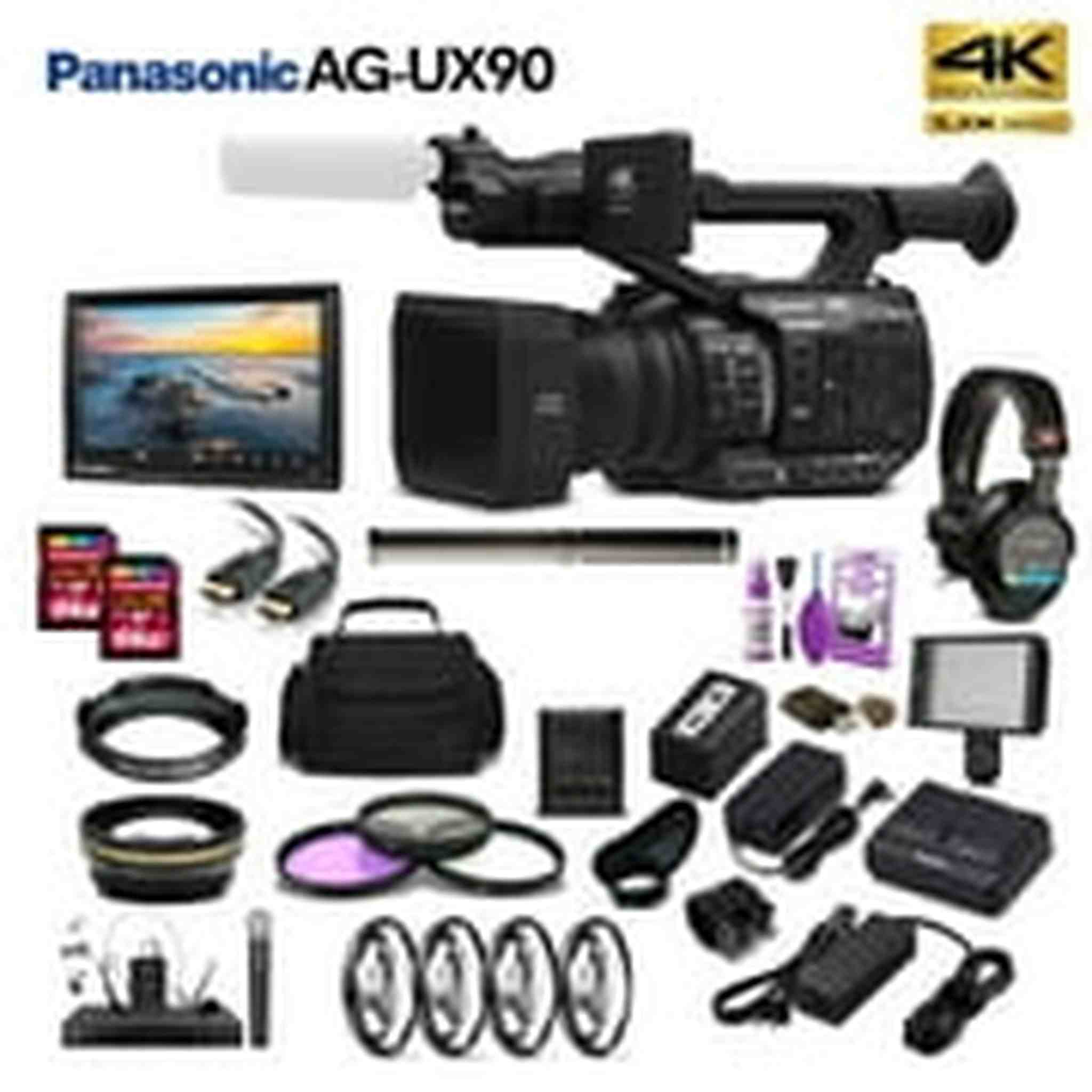 Panasonic AG-UX90 4K/HD Professional Camcorder AG-UX90PJ Movie Maker Bundle