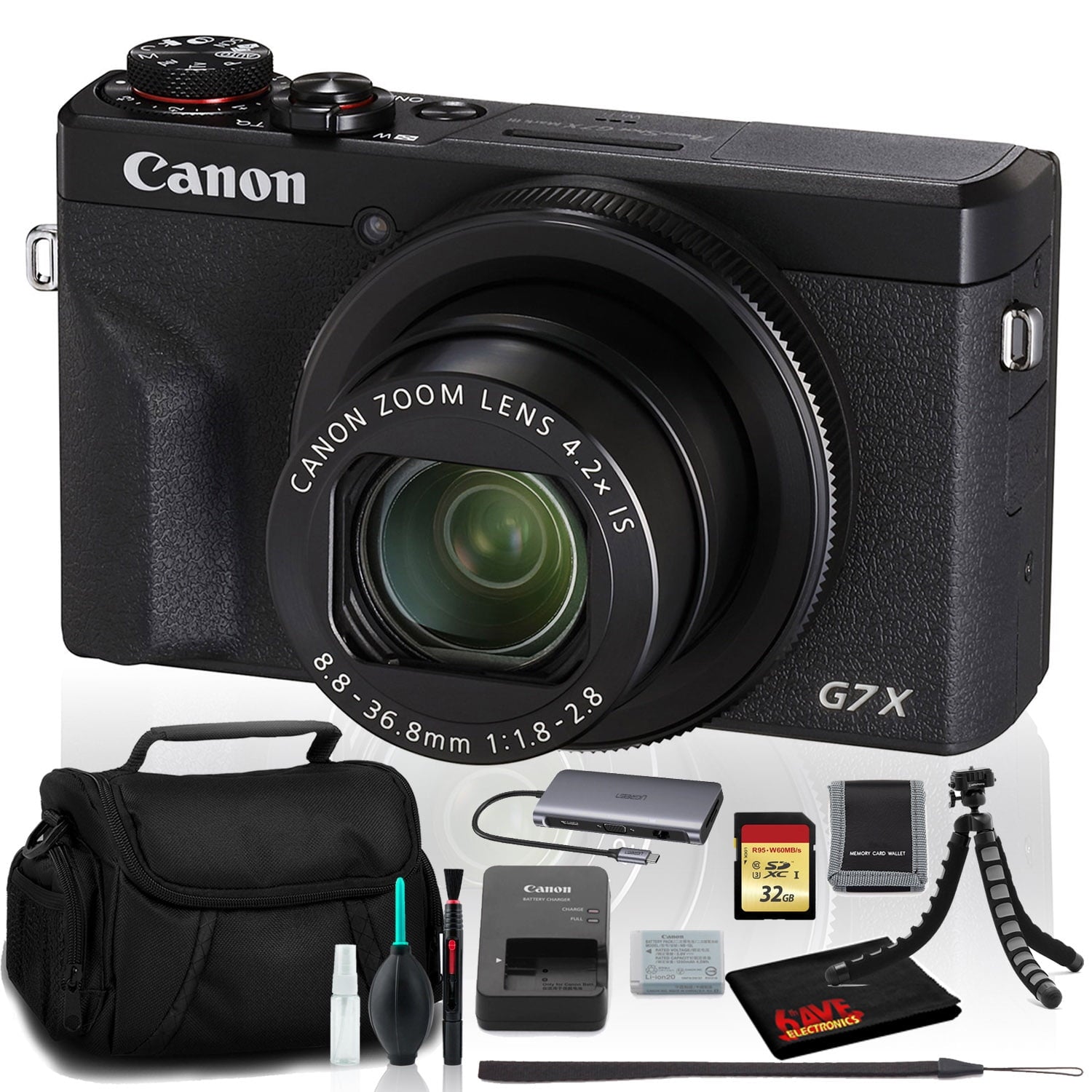 Canon PowerShot G7 X Mark III Digital Camera Intl Model Includes 32GB SD Kit Bundle