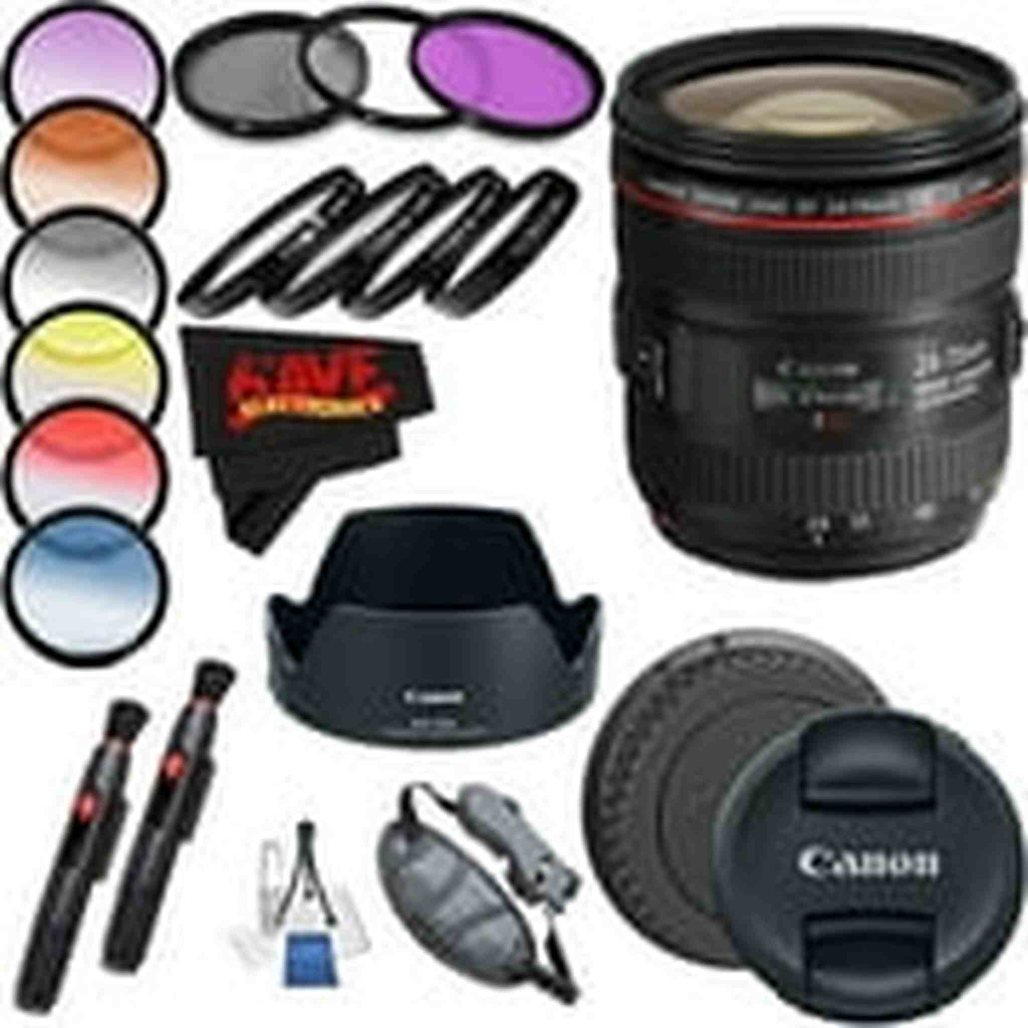 Canon EF 24-70mm f/4L is USM Lens International Version Professional Accessory Combo