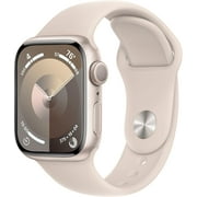 Apple Watch Series 9 [GPS 41mm] Smartwatch with Starlight Aluminum Case with Starlight Sport Band M/L.