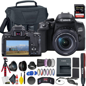 Canon EOS 850D / Rebel T8i DSLR Camera With 18-55mm Lens + Extra Lenses & Battery Bundle Canon Intl.