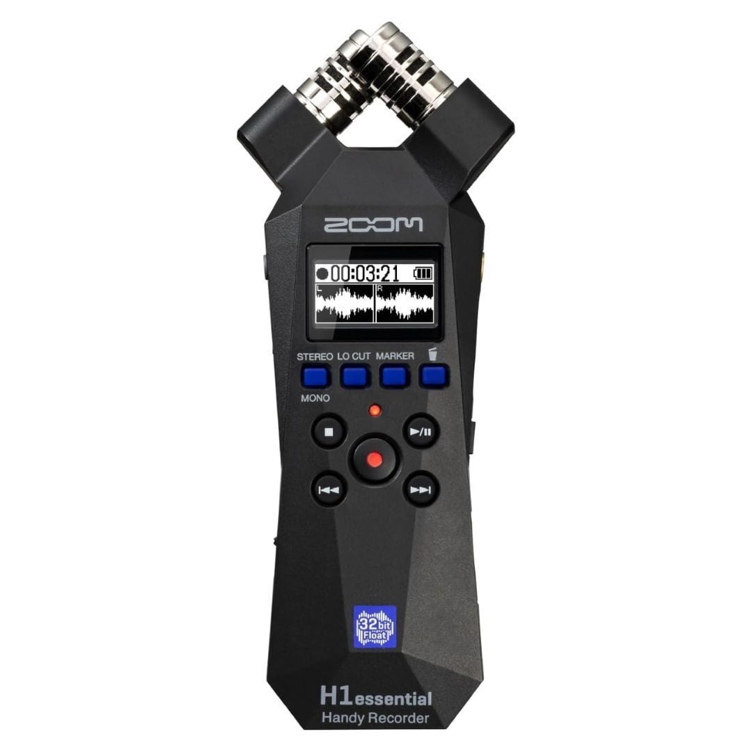 Zoom H1essential Stereo Handy Recorder 2024 Model, Essential Series with 32-Bit Float, Accessibility, X/Y Microphones, USB Microphone, Portable, for Musicians, Podcasters, Filmmakers