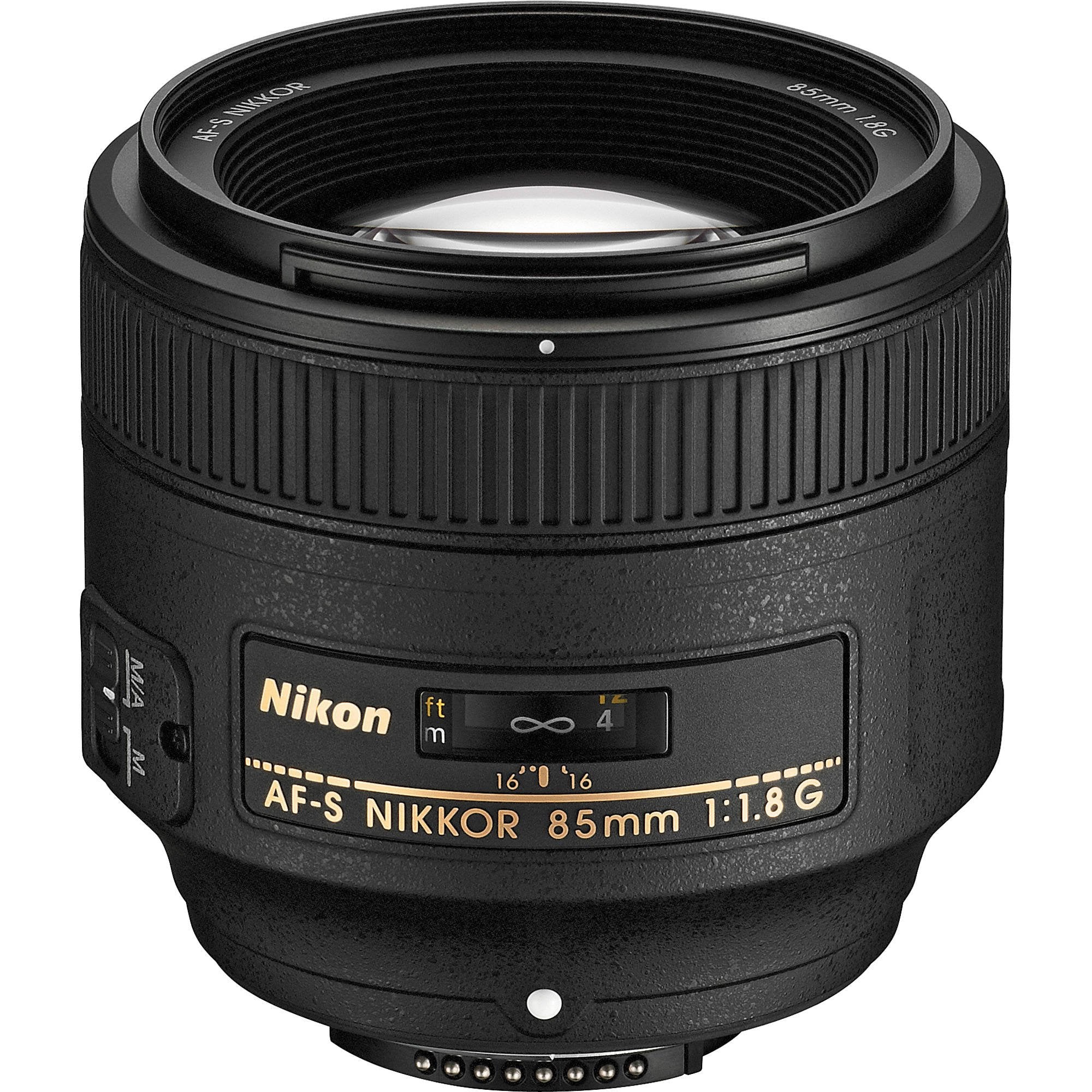 Nikon 85MM f.1.8G AF-S Lens (Intl Model) + 3pcs UV Lens Filter Kit + Cleaning Kit