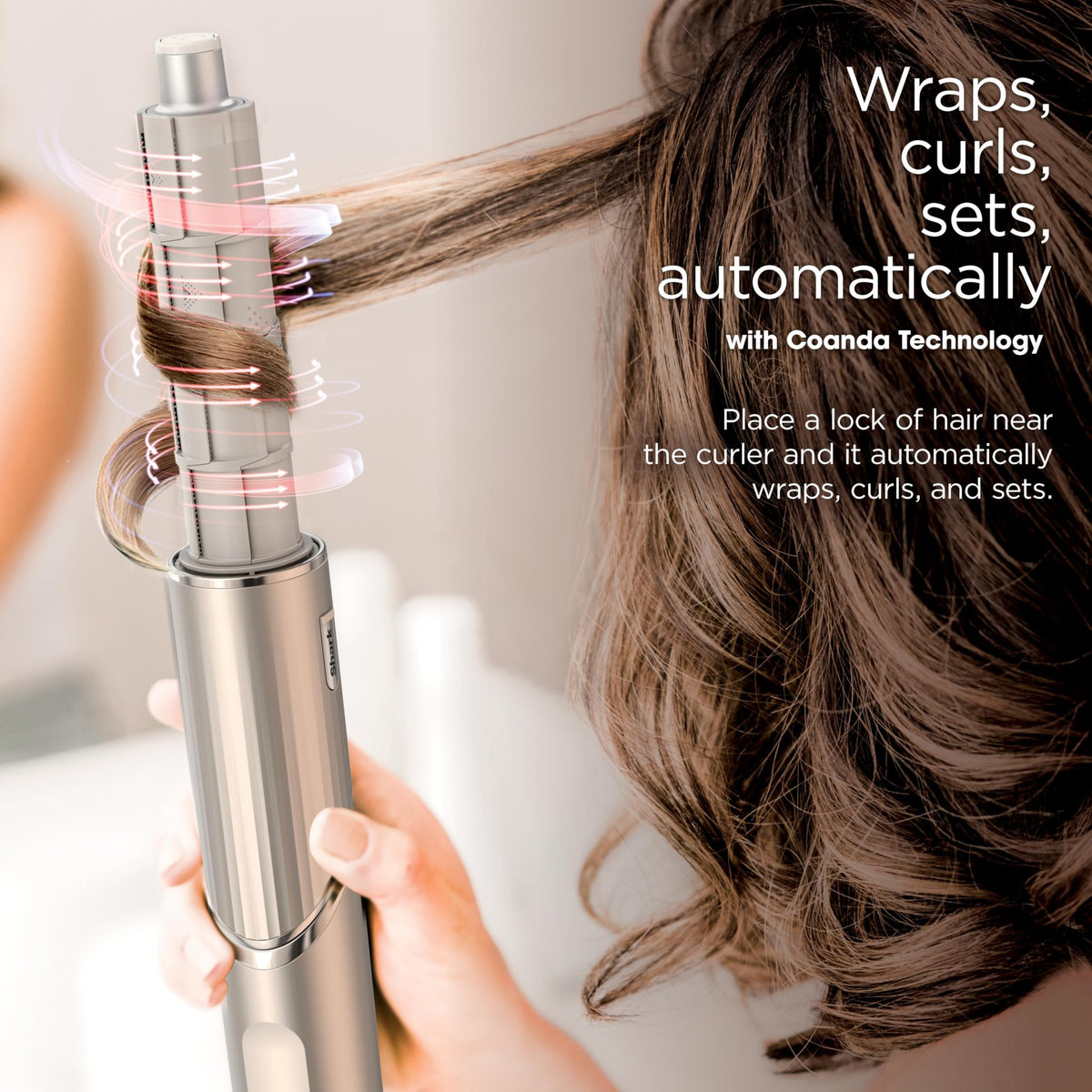 Shark HD430REF Refurbished FlexStyle Air Styling & Drying System, Powerful Hair Dryer Brush & Multi-Styler with Auto-Wrap Curlers, Paddle Brush, Oval Brush, Concentrator Attachment, Stone Renewed - Reconditioned