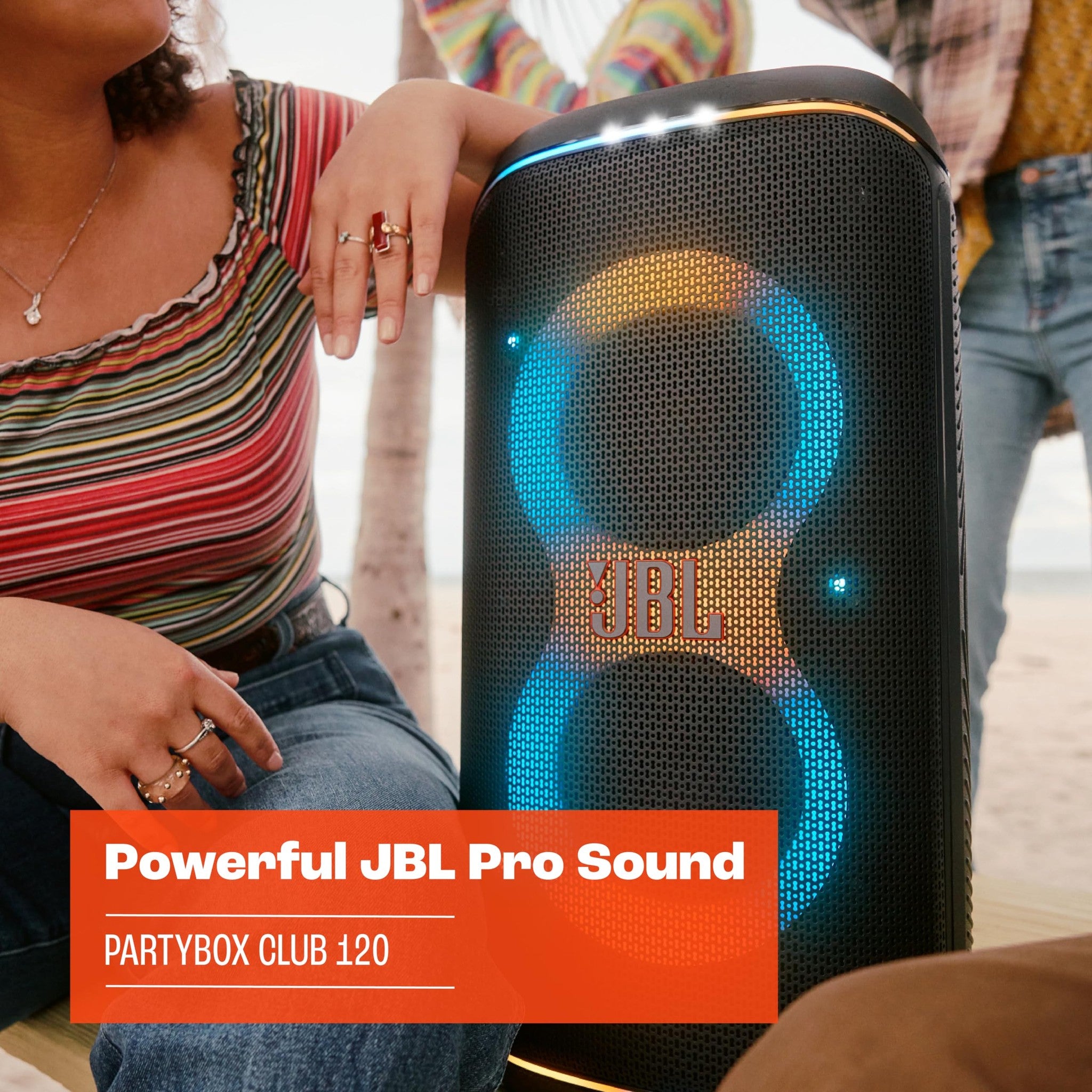 JBL PartyBox Club 120 - Portable Party Speaker with Foldable Handle Black