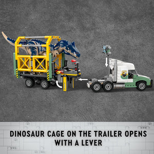 LEGO Jurassic World Dinosaur Missions: Allosaurus Transport Truck Toy, Fun Gift Idea for Kids with Kenji, Darius and Yaz Minifigures, Jurassic World Dinosaur Toy for Boys and Girls Ages 8 and Up 76966