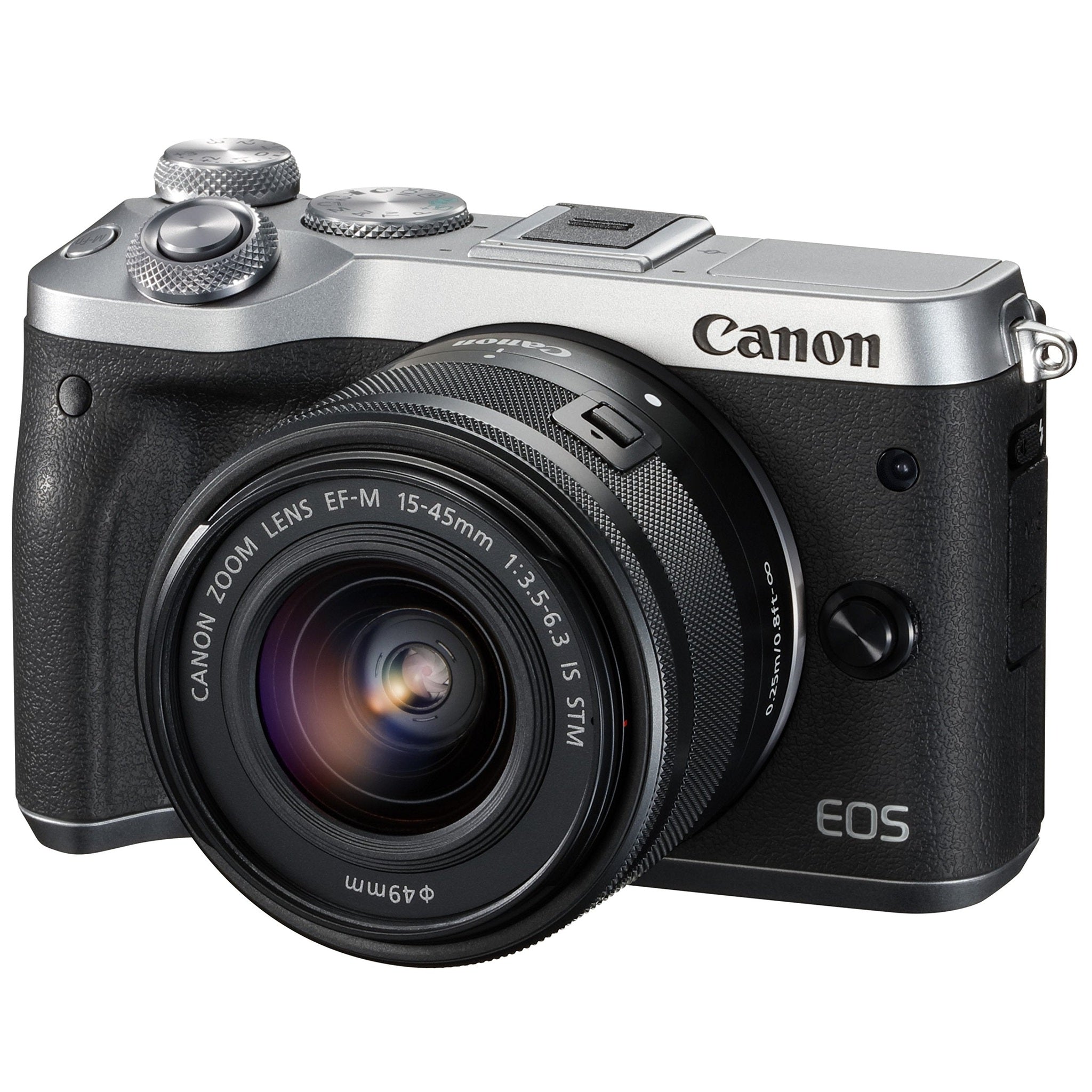 Canon EOS M6 Mirrorless Digital Camera - Silver with 15-45mm Lens Canon