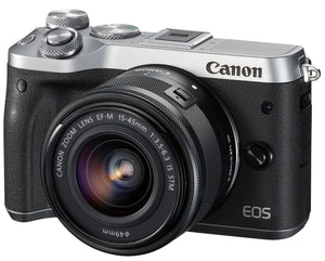 Canon mirrorless Single-Lens Camera EOS M6 Lens Kit Silver EF-M15-45mm F3.5-6.3 is STM- International Version No Warranty