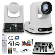 PTZOptics Move 4K PTZ Camera with 20x Zoom White PT20X-4K-WH-G3 + PT-JOY-G4 Controller + Wall Mount
