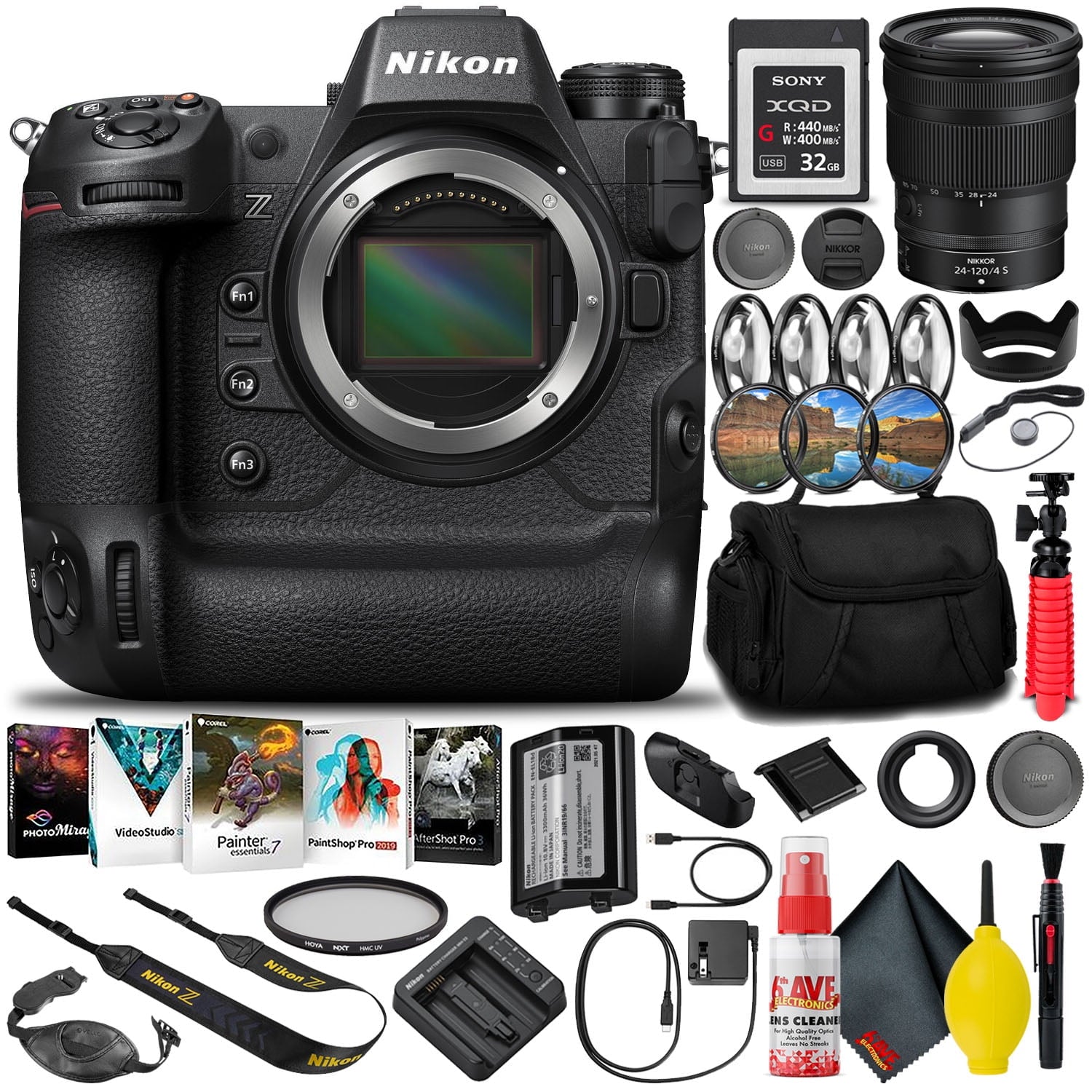 Nikon Z9 Mirrorless Camera (1669) with 24-120mm Lens + 32GB XQD Card (INTL)