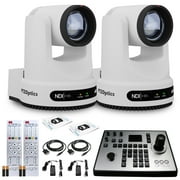 2 x PTZOptics Move 4K PTZ Camera with 12x Zoom White PT12X-4K-WH-G3 + PT-JOY-G4 Controller