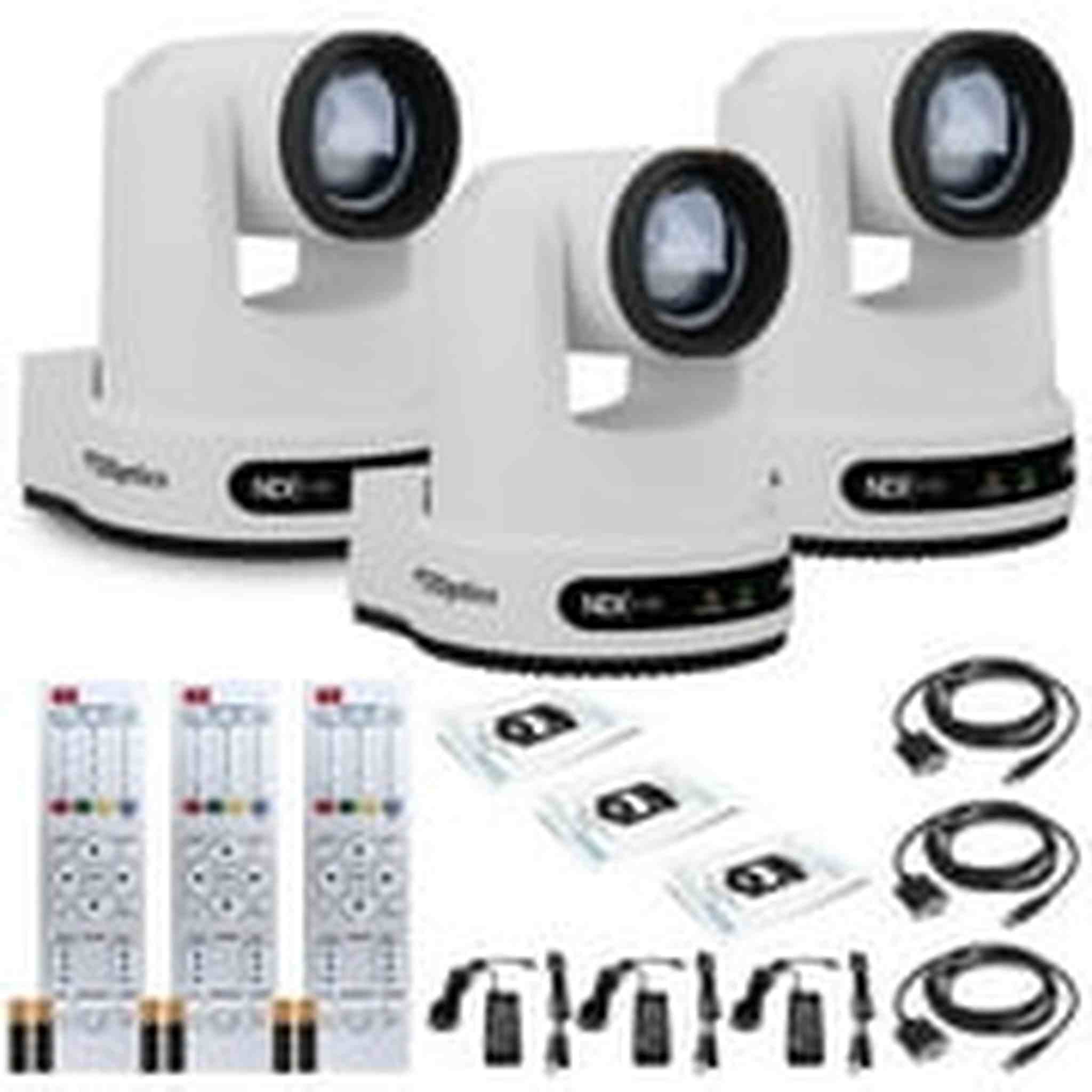 3 x PTZOptics Move 4K PTZ Camera with 12x Optical Zoom White PT12X-4K-WH-G3