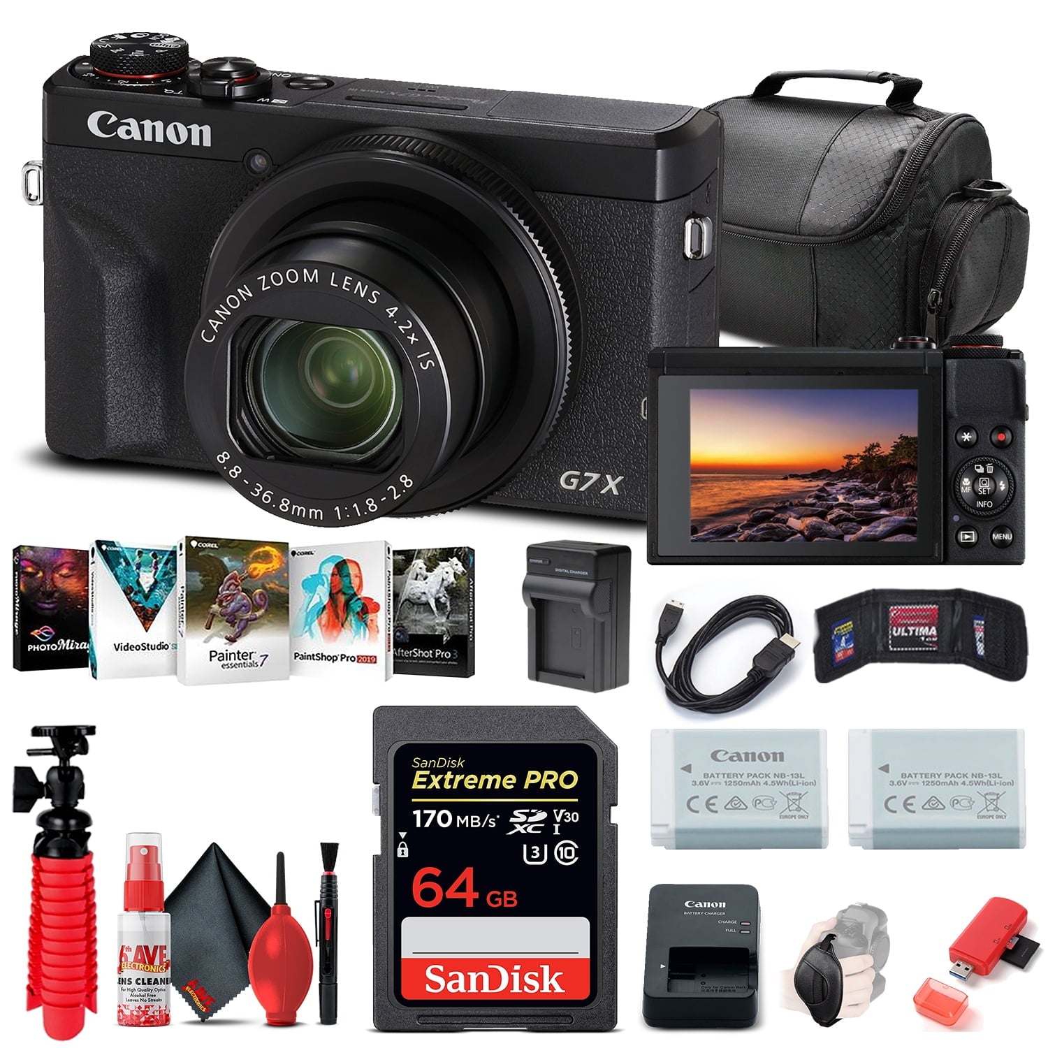 Canon PowerShot G7 X Mark III Digital Camera (3637C001) + 64GB Card Starter Bundle