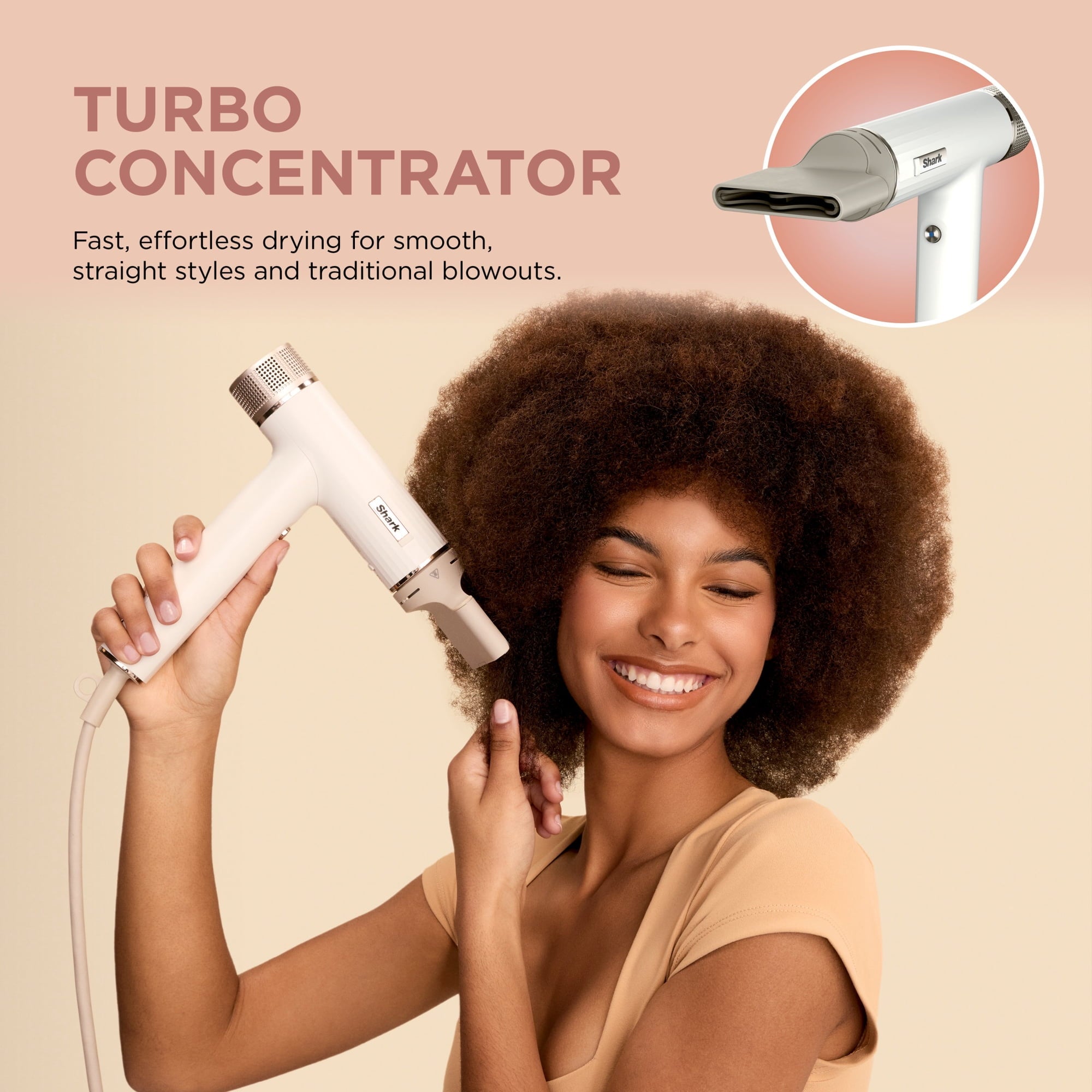 Shark Hair Dryer | SpeedStyle | No Heat Damage Hair Styling Tool | 3 Styling Tools Included | Portable & Powerful Blow Dryer | Best for Straight & Wavy Hair | Silk | HD331 - Reconditioned