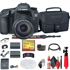 Canon EOS 7D DSLR Camera with 18-135mm Kit 3814B016 + 32GB Compact Flash Card Starter Bundle