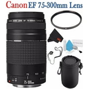 Canon EF 75-300mm f/4-5.6 III Telephoto Zoom Lens 6473A003 + 58mm UV Filter + Lens Cap Keeper + Deluxe Lens Pouch Bundle