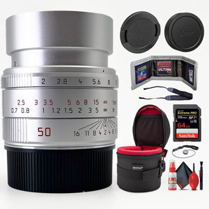Leica APO-Summicron-M 50mm f/2 ASPH Lens Silver Anodized + 6Ave Accessory Kit Leica
