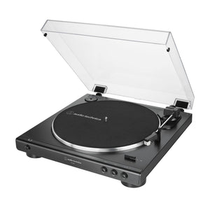 Audio-Technica At-LP60X-BW Fully Automatic Belt-Drive Stereo Turntable, Hi-Fi, 2 Speed, Dust Cover, Anti-Resonance, Die-Cast Aluminum Platter Brown