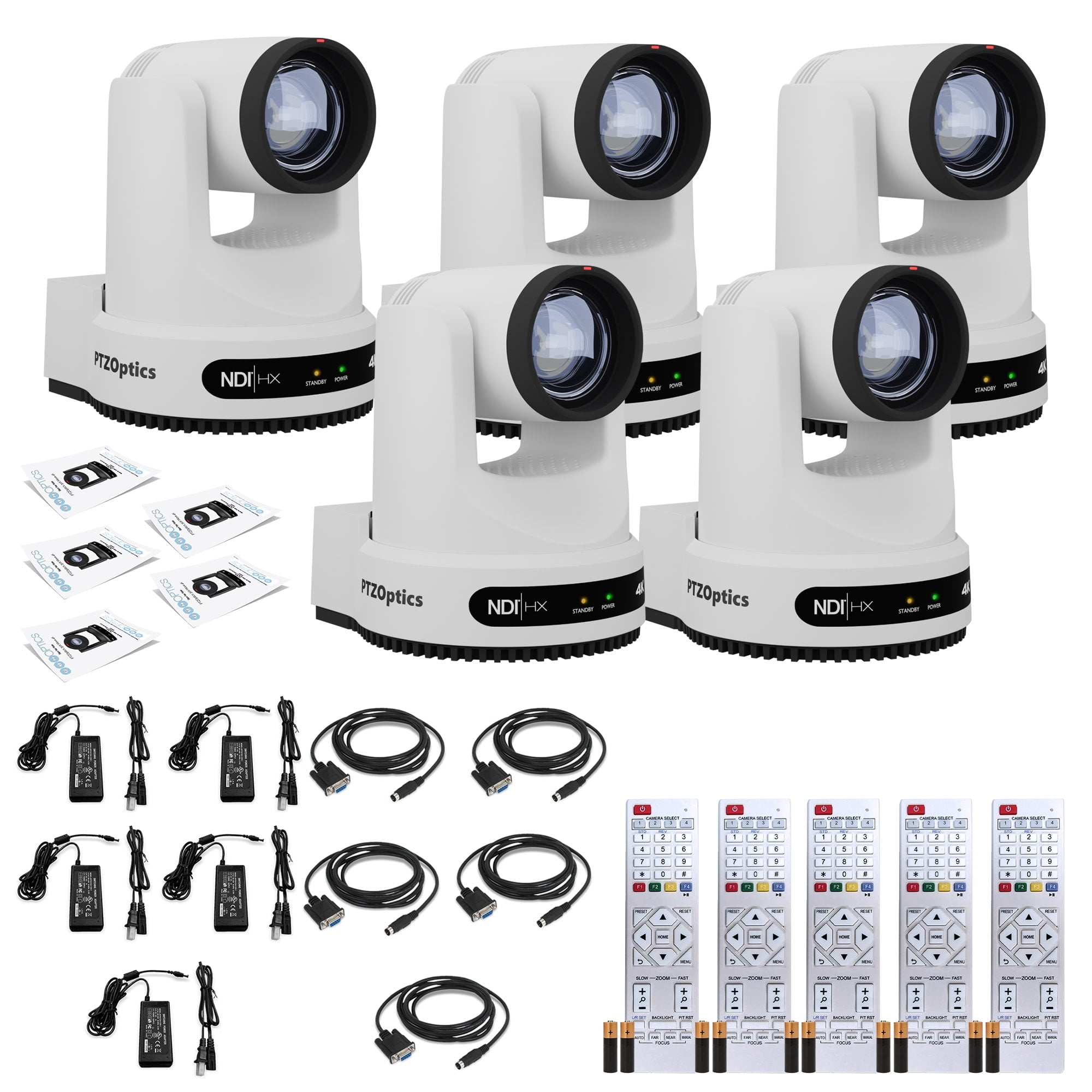 5 x PTZOptics Move 4K PTZ Camera with 12x Optical Zoom White PT12X-4K-WH-G3
