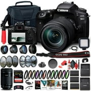Canon EOS 90D Camera W/ 18-135mm and EF-S 55-250mm Lenses - Advanced Bundle