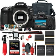 Canon EOS 90D DSLR Camera Body Only 3616C002 + 64GB Card + Case + More