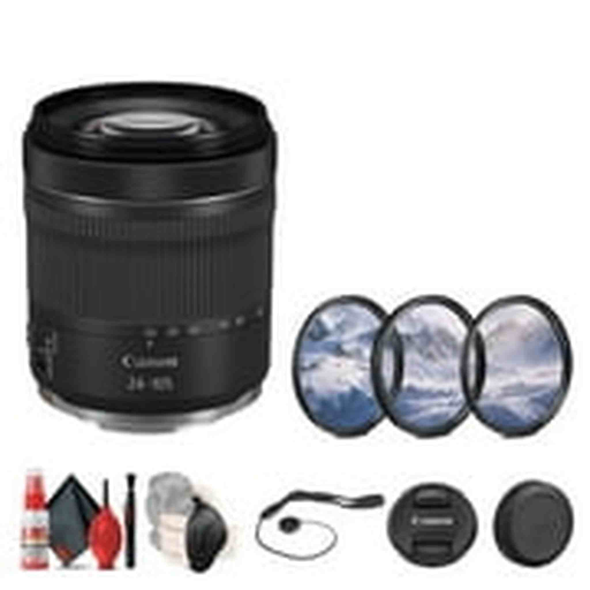 Canon RF 24-105mm f/4-7.1 IS STM Lens + 3-Piece Filter Set + More Canon