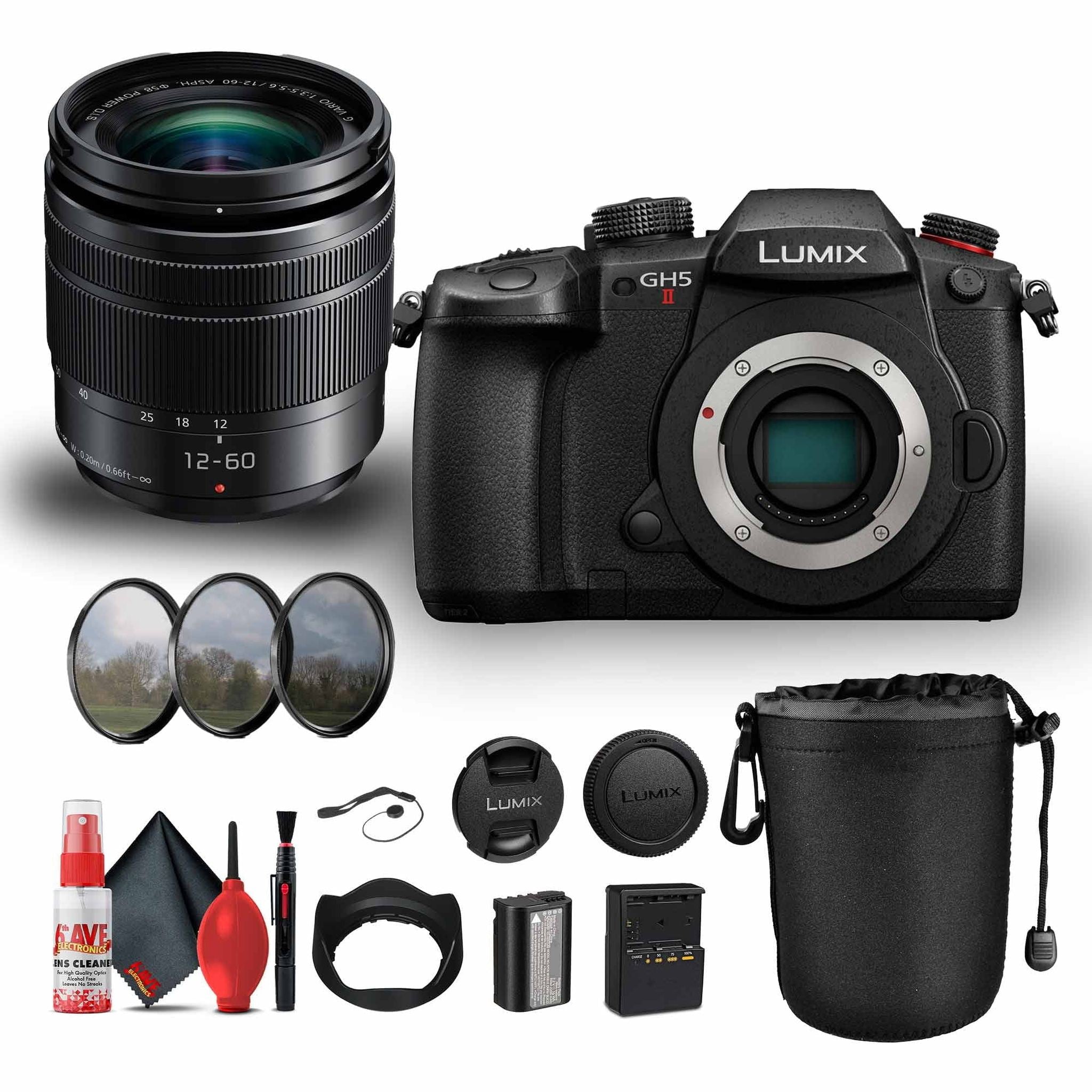 Panasonic Lumix GH5 II Mirrorless Camera with 12-60mm f/3.5-5.6 Bundle