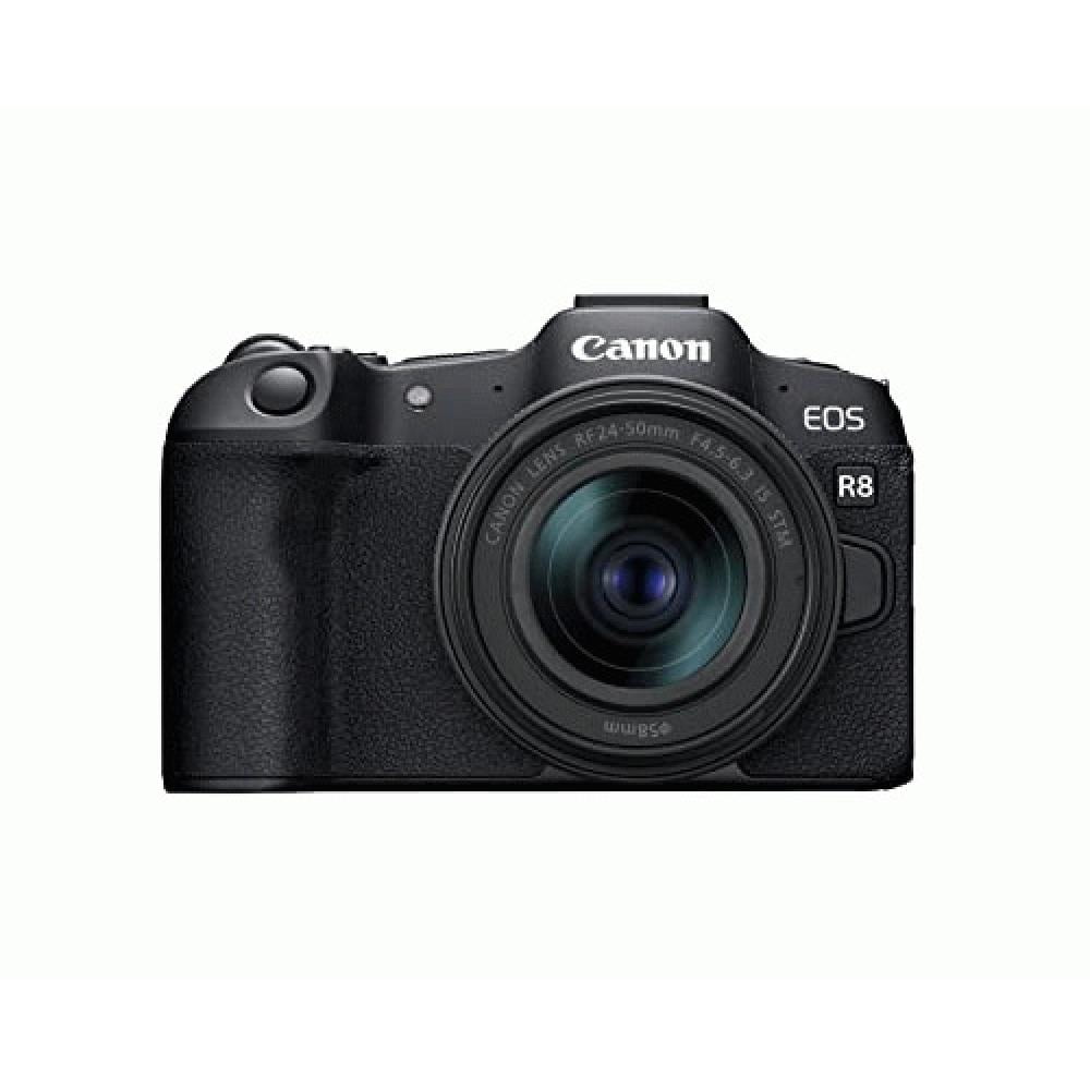 Canon EOS R8 Full-Frame Mirrorless Camera w/RF24-50mm F4.5-6.3 is STM Lens, 24.2 MP, 4K Video, DIGIC X Image Processor, Subject Detection & Tracking, Compact, Smartphone Connection, Content Creator