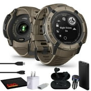 Garmin Instinct 2X Solar Tactical Edition GPS Smartwatch, Coyote Tan, Bundle Garmin